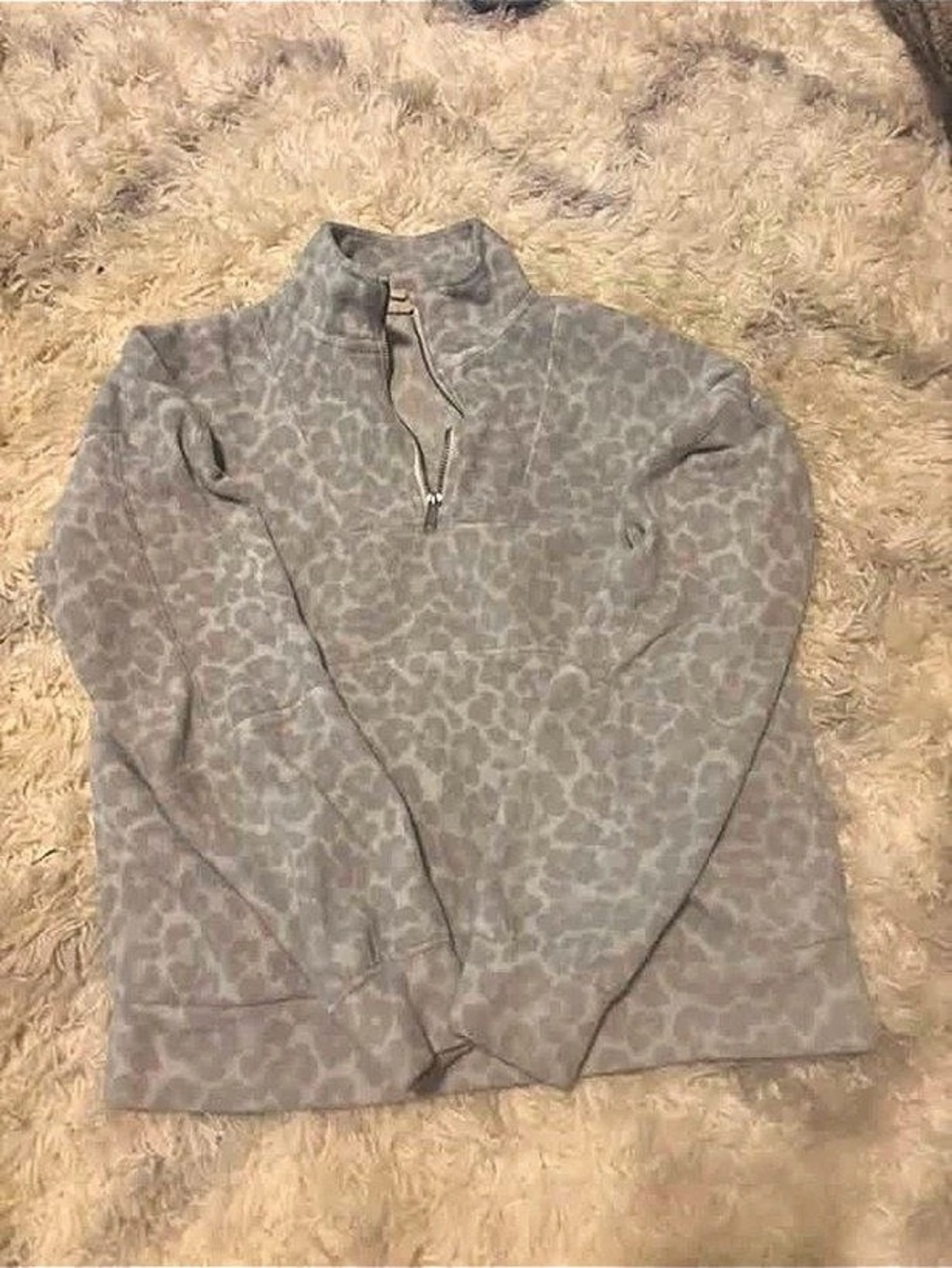 Lululemon Scuba Oversized Half-Zip Hoodie Gray Animal Print